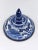Mid-20th Century Jingdezhen China, Blue and White Covered Pagoda Jar With Brass Bands and Shunzhi Seal Mark For Sale - Image 9 of 12