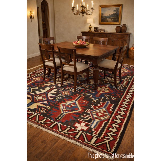 Tribal Antique Colorful Handwoven Caucasian Kuba Shirvan Kilim Rug - 6' 1'' X 10' 7'' For Sale - Image 3 of 14