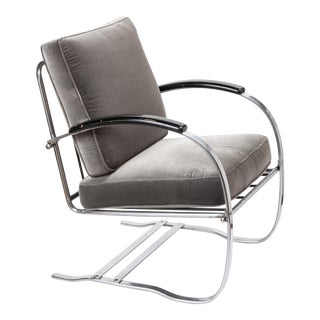 Kem Weber Springer Armchair in Fortuny For Sale