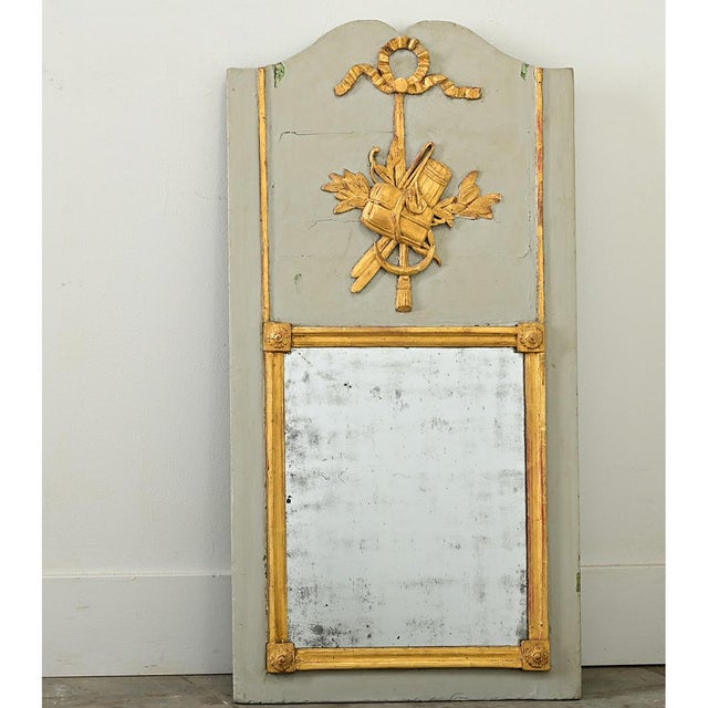 French French 19th Century Gilt and Painted Trumeau For Sale - Image 3 of 9