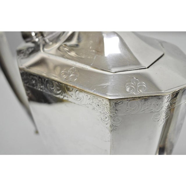 Antique English Art Deco Silver Plated Tea Service Set by Bscep (5329) - 4 PCS For Sale In Philadelphia - Image 6 of 15