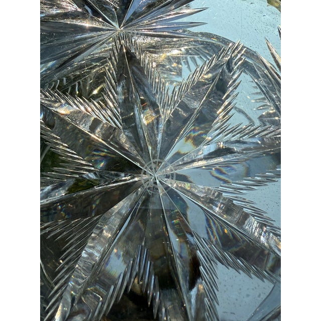 Offering an antique 100+ year old hand cut crystal glass dresser or powder jar from the American Brilliant Cut Glass...