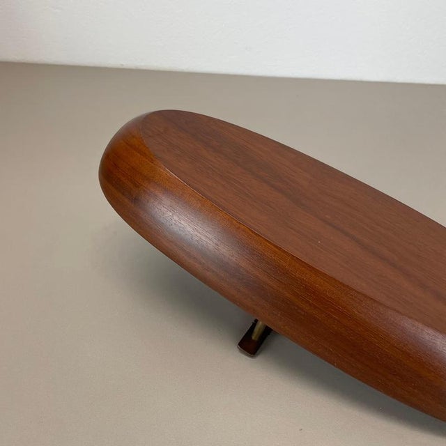 Large Teak Bowl with Brass and Leather Handle from Carl Auböck, Austria, 1950s For Sale - Image 18 of 18