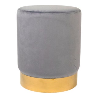 Spur Pale Blue Velvet Stool in Sky Blue For Sale