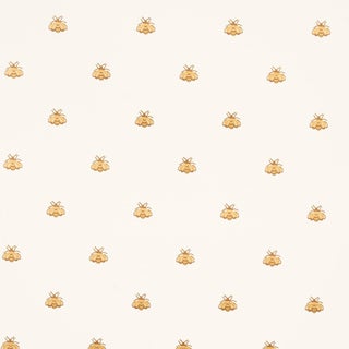 SAMPLE - Schumacher Hubert's Bees Wallpaper In White & Gold For Sale