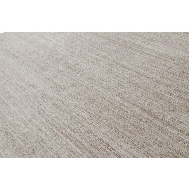 Contemporary Rug & Kilim’s Contemporary Textural Rug With Beige and Cream Tones and Striae For Sale - Image 3 of 8