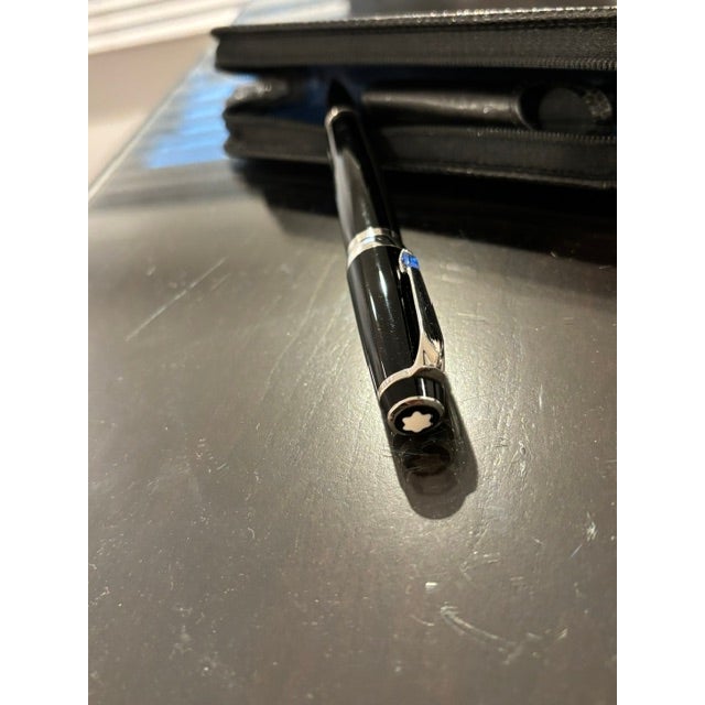 Black Vintage Montblanc Bohème Bleu Rollerball Pen & Matching Leather Zip Case Set For Sale - Image 8 of 8