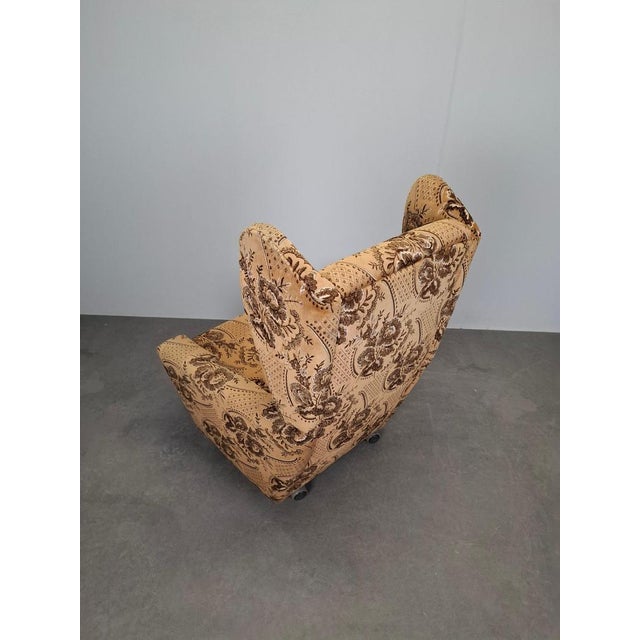 Mid-Century Czech Plush Wingback Recliner Chair, 1970s For Sale - Image 10 of 18