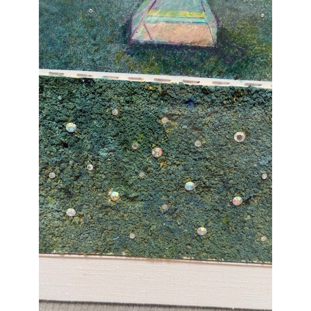 Early 21st Century Sharon Boysel Cubed Pattern Template of Golf Course, Original Mixed Media Artwork For Sale - Image 5 of 12