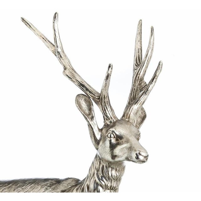 Large Silver Deer Sculpture, 20th Century For Sale - Image 4 of 6