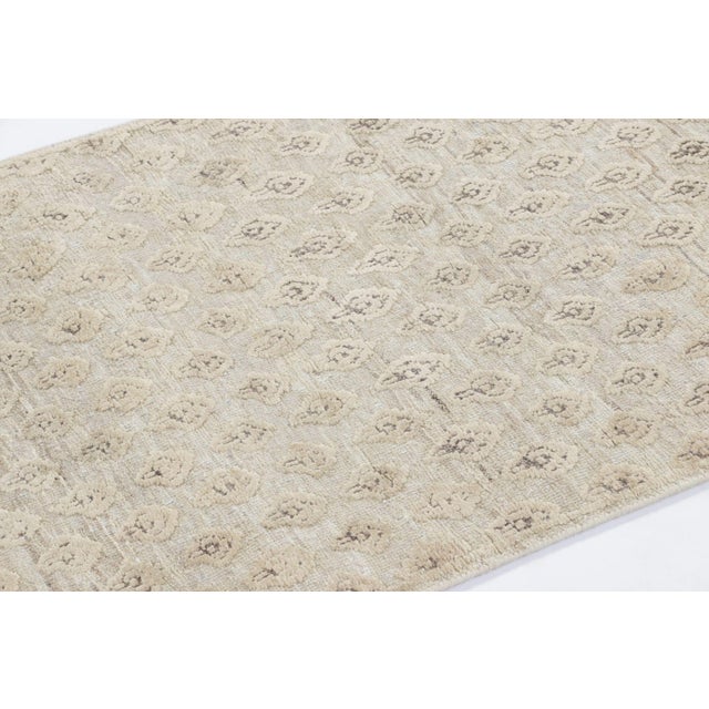 Rug & Kilim Rug & Kilim’s Block Print Runner Rug, Brown With Cream Floral Motifs For Sale - Image 4 of 7