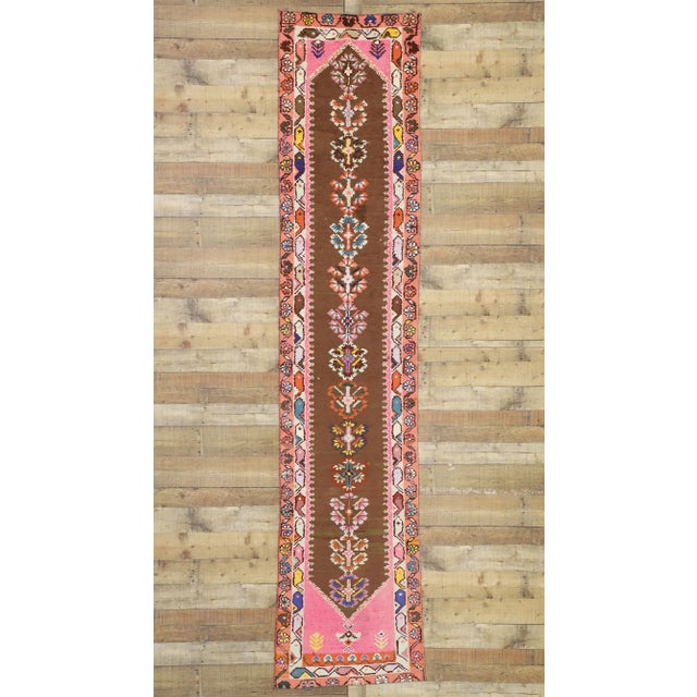 Brown Vintage Turkish Oushak Rug Runner - 02'05 X 11'04 For Sale - Image 8 of 8