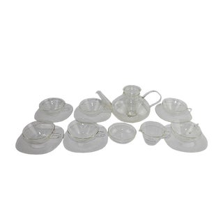 Jena Glass Service Set by Heinrich Löffelhardt for Schott & Gen, 1950s, Set of 17 For Sale