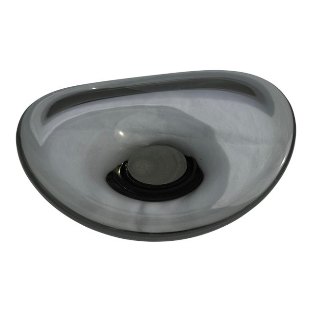1960s Holmegaard Smoky Glass Bowl Signed For Sale