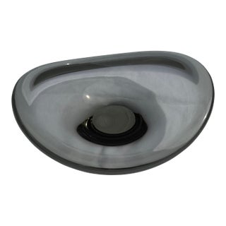 Vintage Scandinavian Art Glass Smoky Grey Bowl by Holmegaard For Sale
