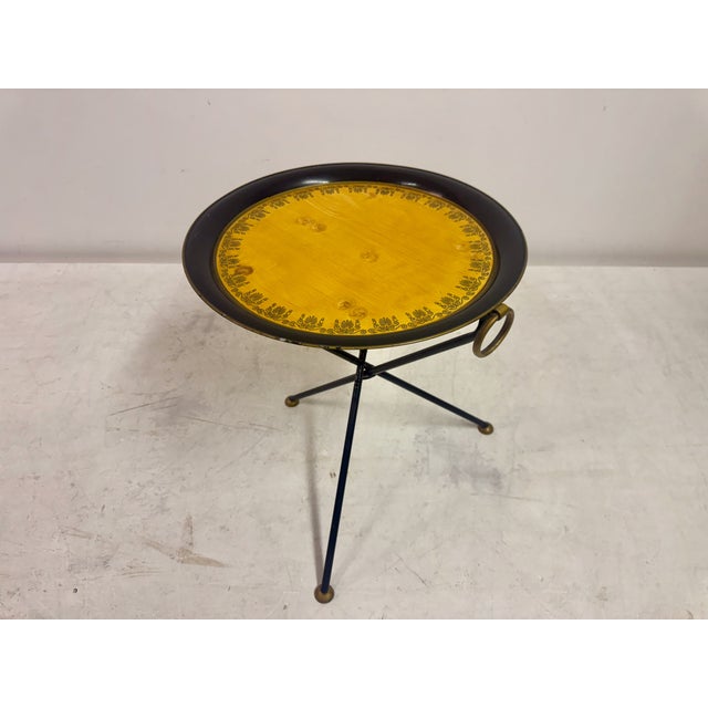 Vintage Folding Metal Table in the style of Christian Dior, 1970s For Sale - Image 6 of 12