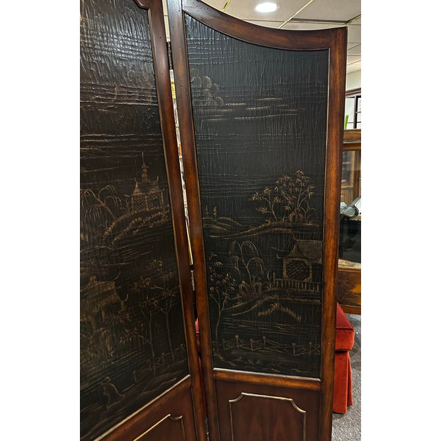 Vintage Ethan Allen Chinoiserie Folding Screen For Sale In Detroit - Image 6 of 9