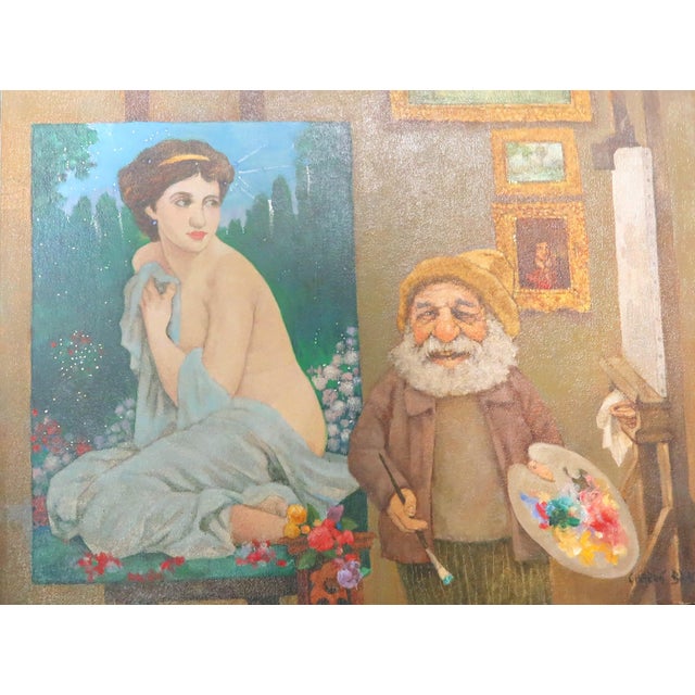 "The Happy Little Painter" by Charles Bragg (American, 1931 -2019) - Original Vintage Oil on Canvas - With Coa For Sale - Image 9 of 11