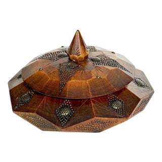 Vintage Wooden Gold Box, France, 1970s For Sale