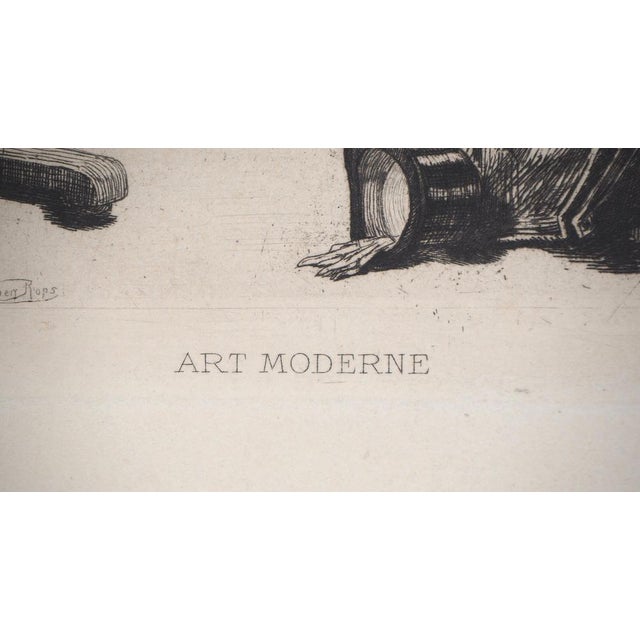 Félicien Rops, The Artist, Original Signed Etching For Sale - Image 5 of 8