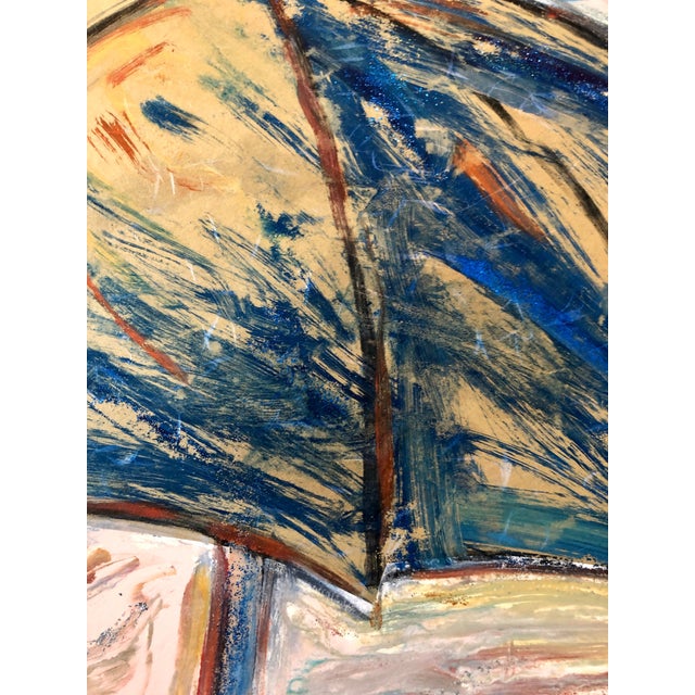 Helen Oji, Umbrella, Monotype with Hand Painting, Glitter, Asian American Art, Woman Artist, 1987 For Sale - Image 10 of 11