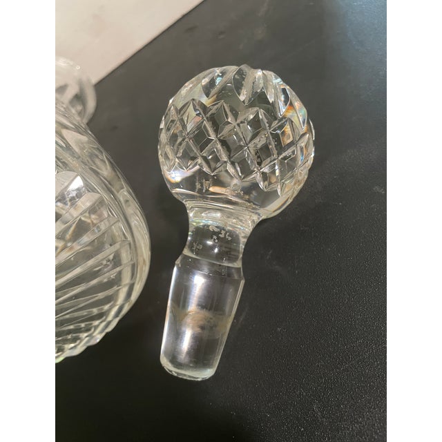 Waterford Crystal Vintage Waterford Cut Crystal Decanter “Alana” or “Lismore” Design Pattern With Diamond Cuts & Starbursts, Highly Collectible Early-American Glass For Sale - Image 4 of 9