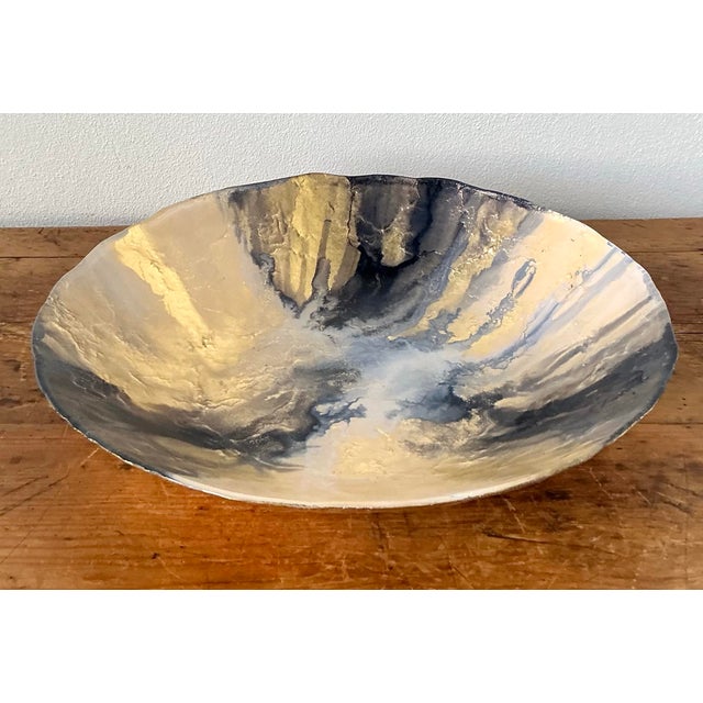 Vintage Boho Reverse Painted Bowl For Sale - Image 10 of 11