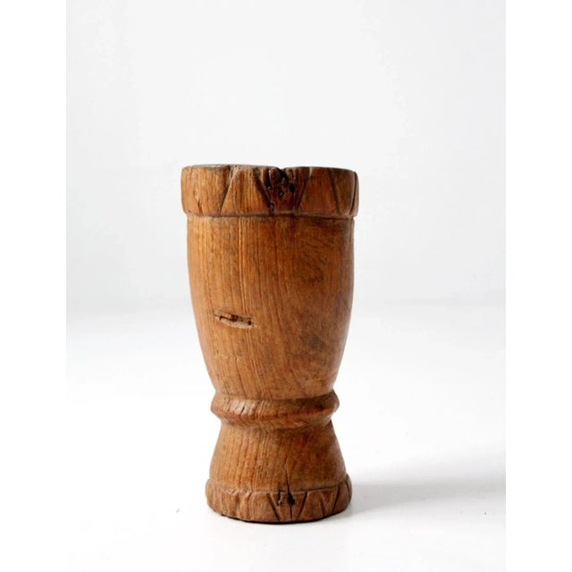 Antique Wooden Kitchen Mortar For Sale - Image 6 of 8