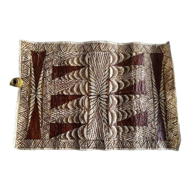 Vintage Fijian Masi Barkcloth Panel For Sale