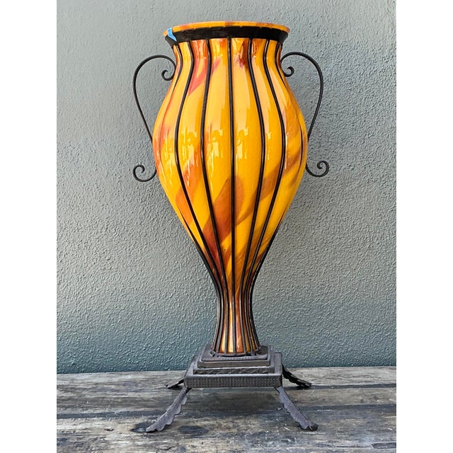 Mid-Century Modern Vintage Blown Glass Urn For Sale - Image 3 of 12