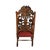 Antique Italian Carved Walnut Figural Throne Chair With Red Leather Seat For Sale - Image 4 of 8