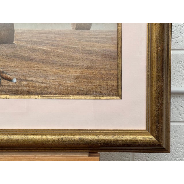 Fox amidst the Hay Bales on Misty Morning in a Field in the English Countryside 2014 For Sale - Image 4 of 18