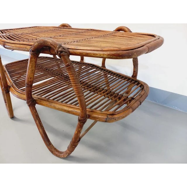Coffee Table with Vintage Rattan Sequel Tray, 1960s For Sale - Image 9 of 11