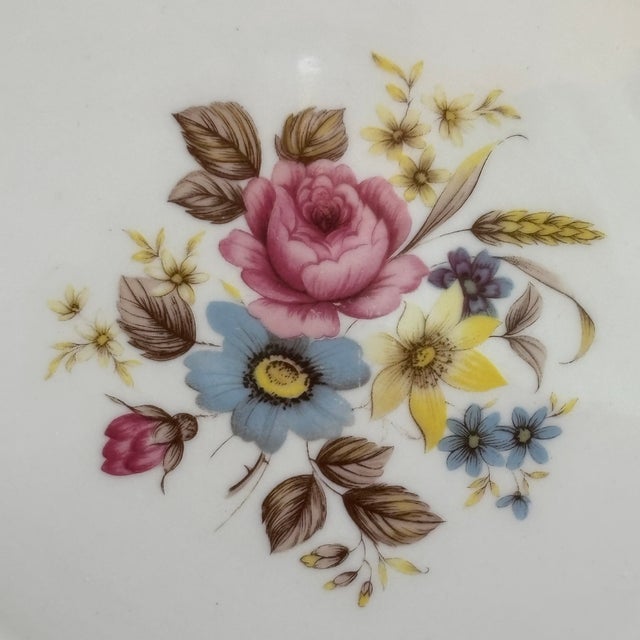 Late 20th Century Vintage English Bone China Decorative Dessert Plate For Sale - Image 5 of 15