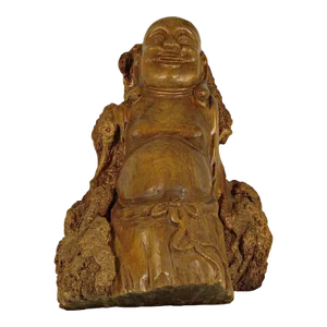 Chinese Antique Hand Carved Stump Buddha Statuary