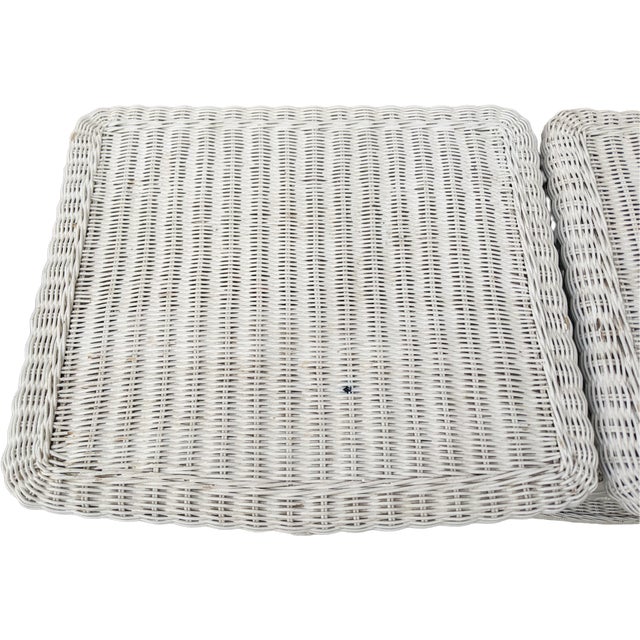 Vintage Coastal White Wicker Nightstands a Pair Chairish