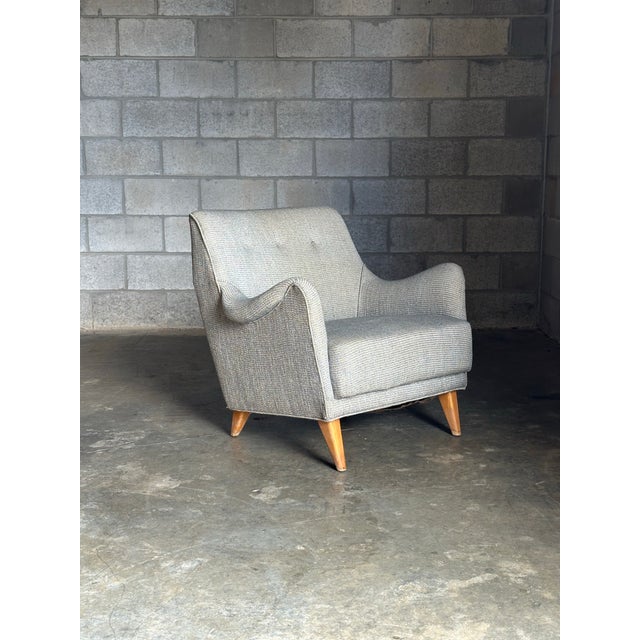 1950s Swedish Organic Lounge Barrel Chair Attributed to Lawrence Peabody for Selig For Sale In Philadelphia - Image 6 of 12