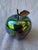 Boho Chic Vintage Artisan Made Green Pottery Apple Sculpture Signed For Sale - Image 3 of 14