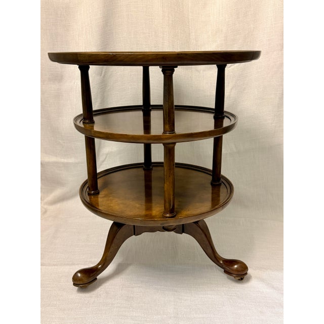 This elegant English-style round tiered table by Baker Furniture showcases the brand’s hallmark craftsmanship and timeless...