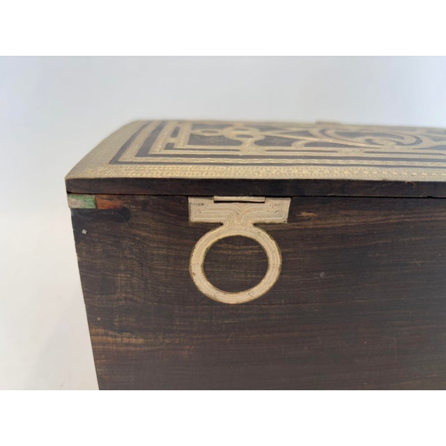African Tuareg Silver and Ebony Wood Jewelry Box 1950s For Sale In Palm Springs - Image 6 of 12