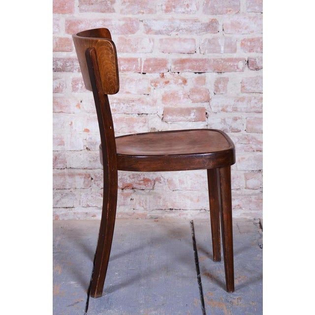 Wood Art Deco Czech Chairs in Beech and Walnut from Thonet, 1940s, Set of 4 For Sale - Image 7 of 15