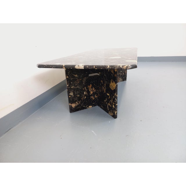 1960s Vintage Rectangular Coffee Table in Black Marble and Smoked Glass, 1960s For Sale - Image 5 of 18