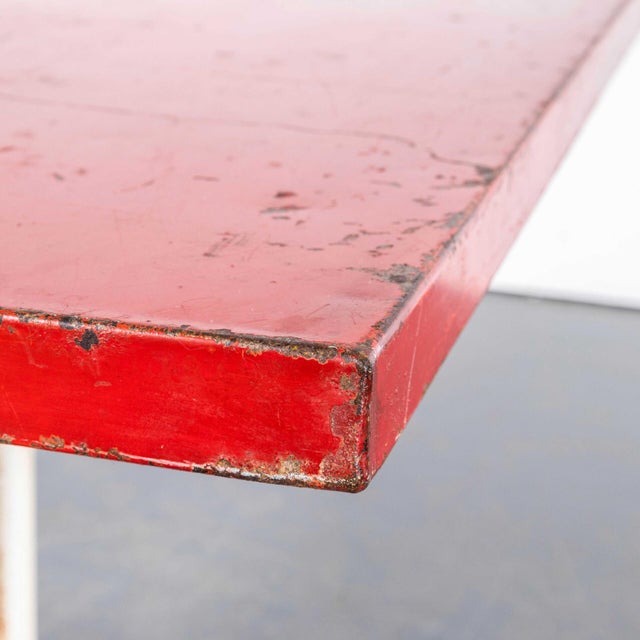 : 1950's Classic Café Outdoor Metal Table Large - Tubular Base. Classic fifties café table with tubular metal base and...