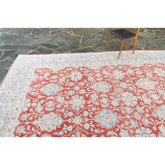 1940s 1940s Vintage Anatolian Allover Floral Medallion Hand-Knotted Rug For Sale - Image 5 of 11