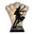 Vintage Illuminated Harlequin & Ballerina Table Lamp With Etched Peacock Glass, 18” For Sale