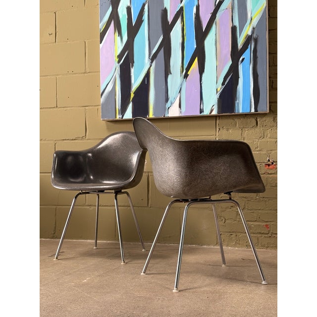 Fiberglass Armchairs Zenith C.G. Elephant Hide Grey by Charles and Ray Eames for Herman Miller, 1950s, Set of 2 For Sale - Image 11 of 18