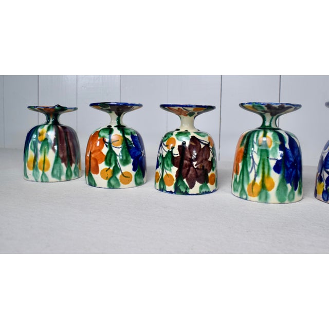 Mid 20th Century Vintage Alfareria Jimenez Zaragoza # 402 Oaxaca, Mexico Folk Art Pottery Goblets For Sale - Image 5 of 7