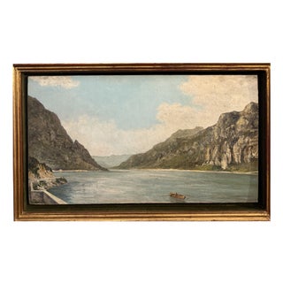 Luigi Arrigoni, Lake Como Landscape, 20th Century, Oil on Panel, Framed For Sale