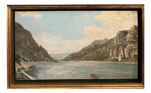 Luigi Arrigoni, Lake Como Landscape, 20th Century, Oil on Panel, Framed