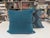 Transitional New Moon Navy Blue and Teal Medallion Printed Pillow For Sale - Image 3 of 6